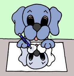 Dreamee Dog's Self Portrait - click for coloring pages