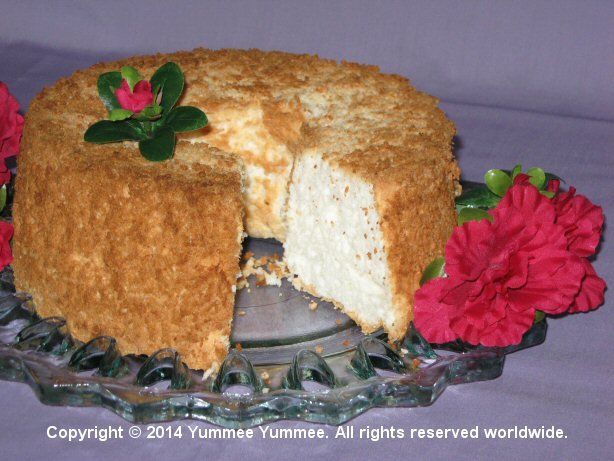 Felice’s Angel Food Cake has a soft, airy texture. Add a sugar glaze, ice cream, or fruit.