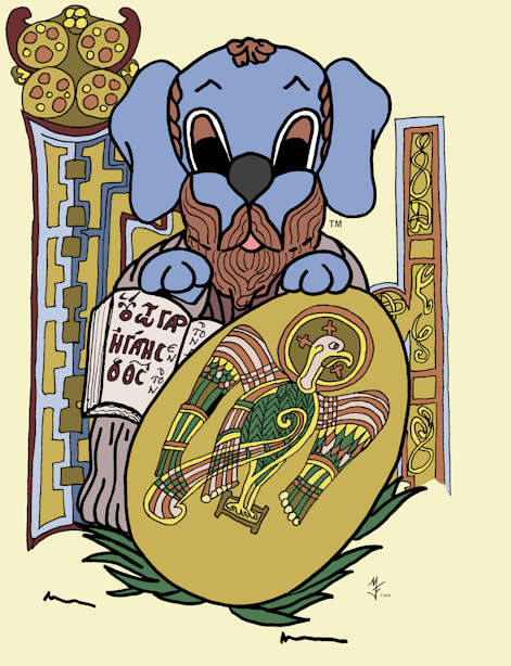 From the Book of Kells, Matthew, Mark, Luke, & John are illustrated based upon their writings in the Bible.
