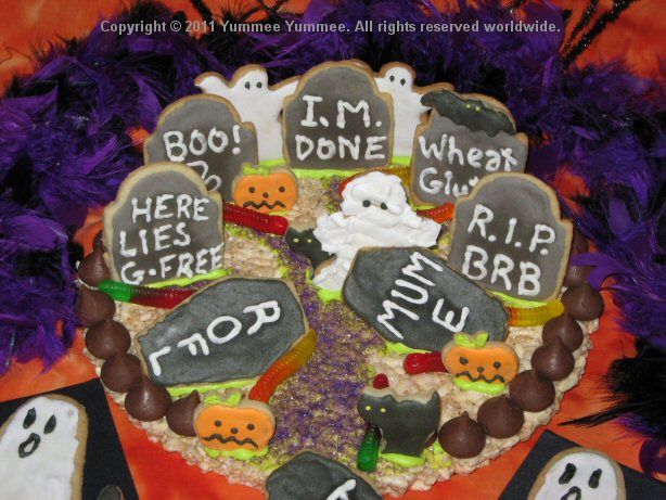 This gluten-free cookie graveyard is edible. This gluten-free cookie graveyard is edible.