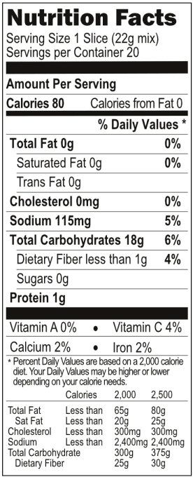 Nutrition Facts for Yummee Yummee's Breads mix. Nutrition Facts for Yummee Yummee's Breads mix.