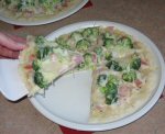 Ham, Broccoli, & Alfredo Pizza - Very Tasty! (microwave crust) Ham, Broccoli, & Alfredo Pizza - Very Tasty! (microwave crust)