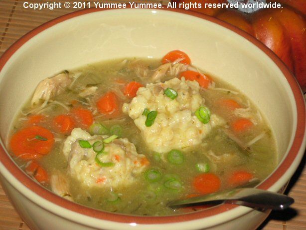 Turkey Vegetable Stew with Brown Rice Dressing Dumplings