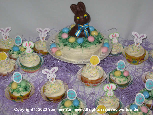 An Easter Cake with a real Chocolate Bunny!