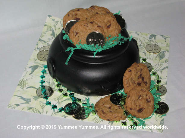 Bake Chocolate Chip Cookies with mint chocolate baking chips for St. Patrick's Day!