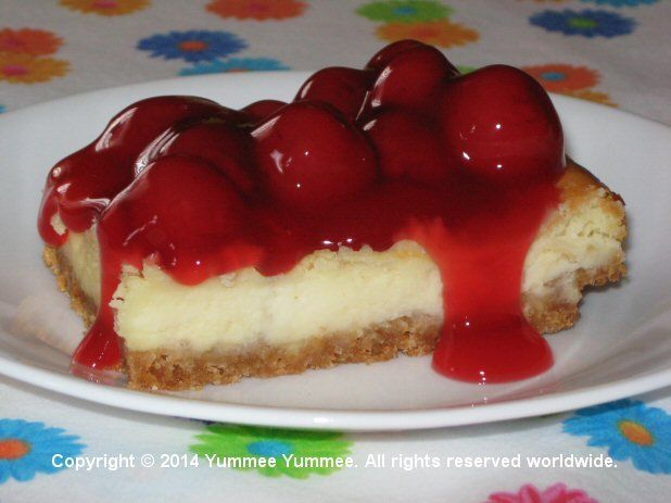 Cheesecake with Cherries is really yummee yummee stuff!