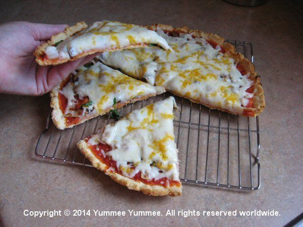 Gluten-free crispy cracker crust pizza has the perfect crunch when you take a bite.