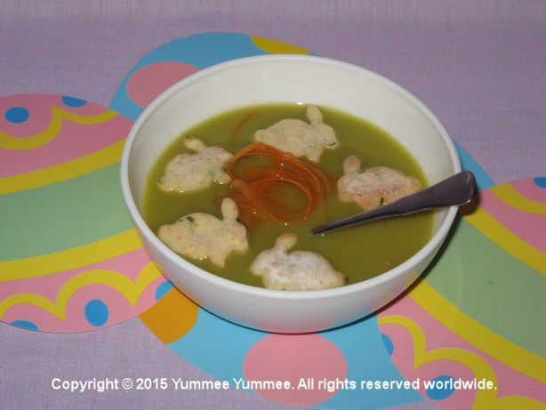 Bunny Crackers in Split Pea Soup.