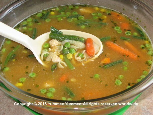 Chicken Vegetable Soup for the fall and winter sniffles. Not Mom's homemade soup, but it will do when you need it quick.